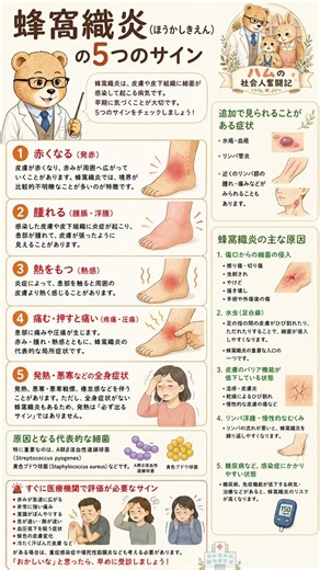 蜂窩織炎の5つのサイン#蜂窩織炎 #健康知識#医療#ためになる#セルフチェック#5つのサイン