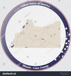 Large Detailed Map Cass County Illinois Stock Vector (Royalty Free) 2038100051 | Shutterstock