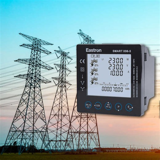 Eastron Smart X96-5J Ethernet Power Quality Analyzer 4DI & 2DO Meter 3 Phase Wireless Monitoring 96x96 Panel Meter