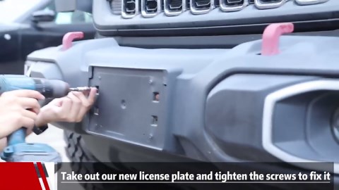 Front Bumper License Plate Frame Bracket Holder for 2018-2025 Jeep Wrangler JL JLU & 2020+ Gladiator JT Replacement, Replace# 68293738AA CH1068167(for Plastic Bumper ONLY)