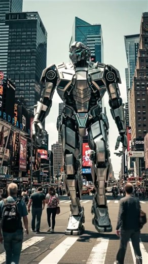 Is this AI or Reality? Giant Robot Walk Cycle in NYC