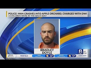 Clyde man arrested for DWI after crash into apple orchard with children in the car