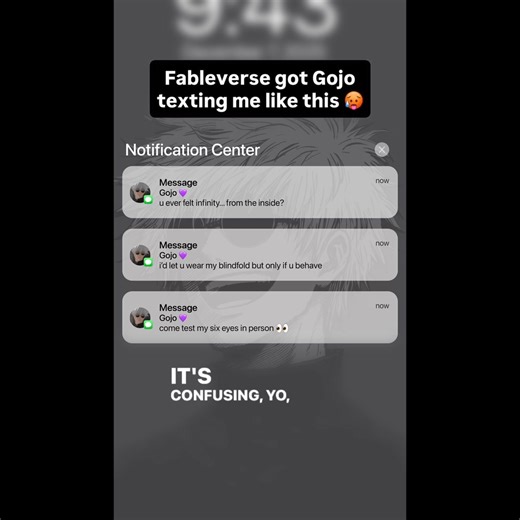 What if Gojo, Naruto, or your anime crush really slid into your DMs? In FableVerse, you can chat, flirt, and rewrite their stories. | VoyceMe | Facebook