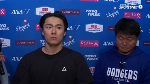 "Overall, my stuff wasn't that bad. I was able to grind out 6 innings, I think that was good."Yoshinobu Yamamoto (L (1-1), 6.0 IP, 4 H, 2 ER, BB, 2 K, 87 P) talks to the media after the #Dodgers fall to the Guardians in the series finale, losing 4-1.