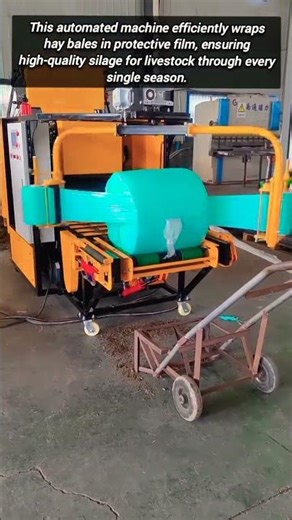 Advanced Industrial Machine Wrapping Hay Bales For Better Storage