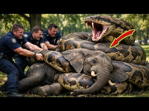 Python vs Rescue Team Who Saves Elephant in Crazy Situation 😲