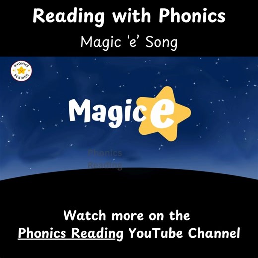 Magic 'e' Song. Magic 'e' makes a short vowel sound long. Follow to learn more. Watch more FREE phonics Lesson on the Phonics reading YouTube Channel. . . #phonics #English | Phonics Reading
