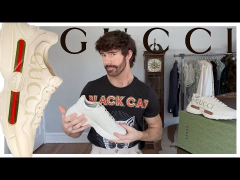 RHYTON GUCCI LOGO LEATHER SNEAKERS | BEkicks