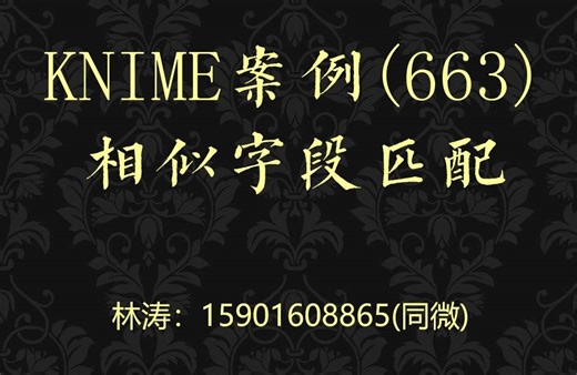 KNIME案例(663)相似字段匹配