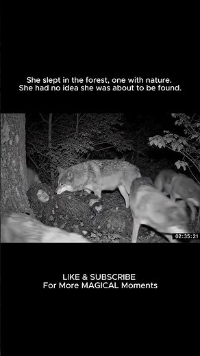 UNBELIEVABLE Night Vision: Wolf Pack Adopts Sleeping "Forest Girl"!