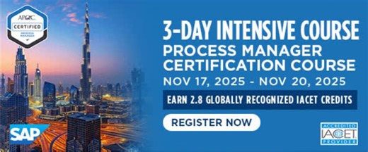 Certified Process Manager Course – APQC Featuring SAP