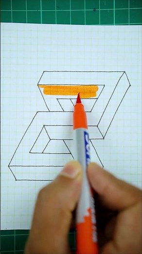 Easy 3D Drawings - Optical Illusion on Graph Paper - Creative Drawing Ideas ❤️