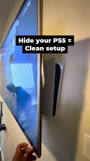 Can you mount a PS5 behind a TV? 👀🎮 Yep! And this is how you get a clean, cordless PS5 setup. This setup uses the HIDEit PS5 Mount to hide the console behind the TV while keeping airflow strong and the install secure. Why gamers choose HIDEit: 💪 Heavy-gauge steel (not flimsy plastic) ❄️ Designed for max airflow 🛠 Easy install, custom fit for PS5 ✨ Cleaner setup, zero clutter Video by: @j_c_visualz 🙌 Skip the Amazon knockoffs — buy direct → link in bio #PS5Mount #PS5Setup #BehindTheTV #Clean