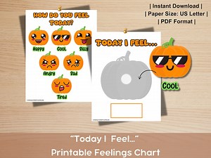 Pumpkin Feelings Chart: Social Emotional Learning (PDF) - Etsy UK