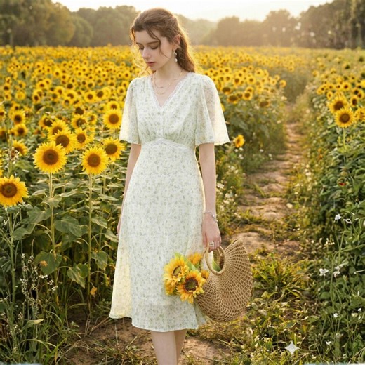 Floral Cottagecore Midi Dress With Corset Detail, Romantic Garden Party and Picnic Date Outfit - Etsy