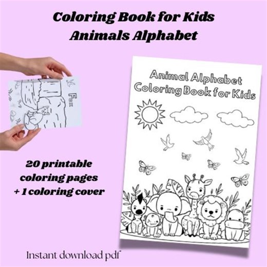 Animal Alphabet Coloring Pages, 21 Printable ABC Coloring Sheets for Kids, Preschool Learning Activity, Zoo Animals PDF, Instant Download - Etsy