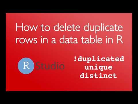 Delete duplicate rows in R (4 minutes)