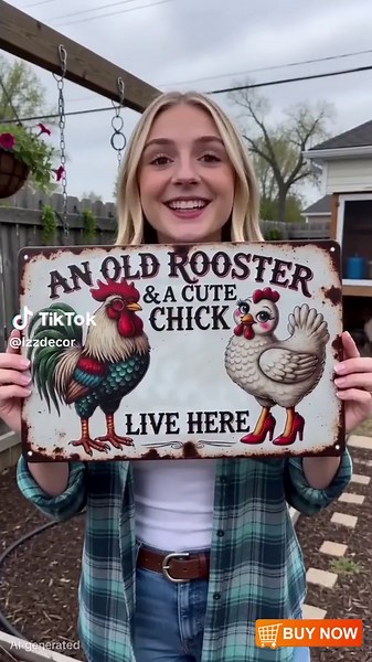 Charming Vintage Rooster Metal Sign for Home Decor