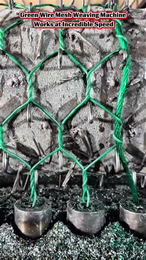 ⚙️ Green Wire Mesh Weaving Machine Works at Incredible Speed #machine #short