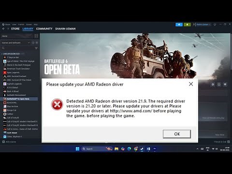 How to Fix Battlefiled 6 detected amd radeon driver version error update drivers