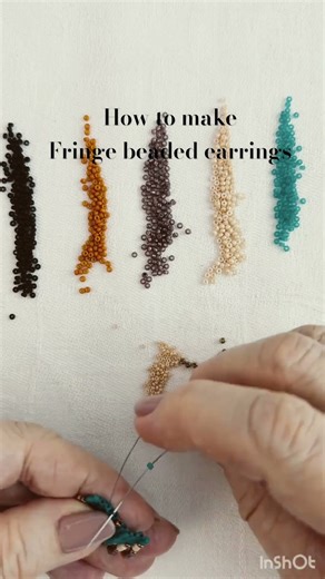 How to make fringe beaded earrings #handmadejewellerydesign #howtomake#shorts #fringeearrings #beads
