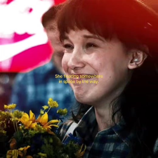 Eleven Floating in Space Scene from Stranger Things