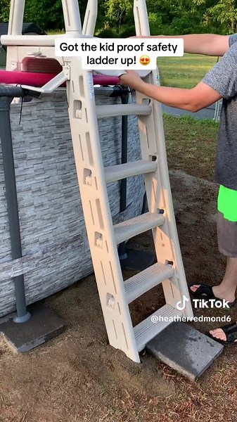 Definitely worth the $$ for this ladder 😍 #swimmingpool #poolladder #drowningprevention #amazonfinds #confer #rollguardsafetyladder #conferplastics #poolsafety #pools