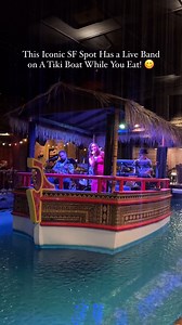 Add this iconic San Francisco spot to your date night list! @tongaroom is the only restaurant I know of where you can listen to a live band floating on a boat in the middle of the room 🤭 The atmosphere is on point, too! ⛈️ From time to time, it will start “raining.” And you can see a flash of lightning, followed by the crackle of thunder. 🍤 I got the seafood curry. And Cristal got the Basil Chicken. We also shared a pu pu platter. 🍍 Along with piña colladas. Because, obviously? Just don’t loo