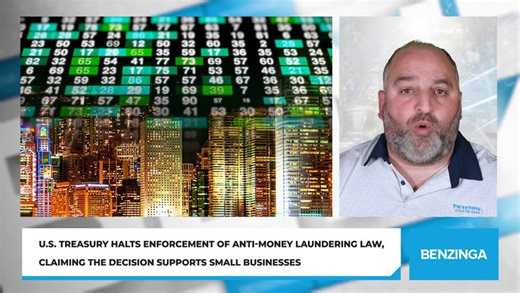 U.S. Treasury Halts Enforcement Of Anti-Money Laundering Law, Claiming The Decision Supports Small Businesses