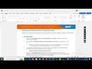 New Perspectives Access 2019 | Modules 1-4 SAM Capstone Project 1a | Midwest Executive Profession