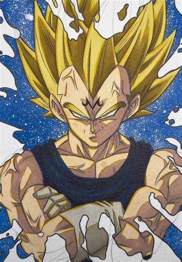 Majin Vegeta | DB | Commissioned Piece 🔥 #anime #animedrawing #dragonball #vegeta #majinvegeta