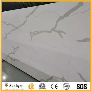 [Hot Item] Labradorite Artificial Quartz Stone, Calacatta White Grey Quartz Kitchen Countertop Slabs
