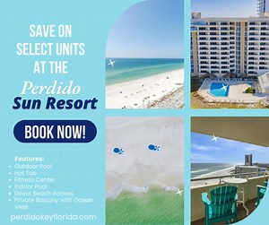 **20% off Select Perdido Sun Rentals**  Save BIG on your stay at the Perdido Sun Resort RIGHT NOW! Take 20% off of your trip to the beach! More info --> https://bit.ly/4eTHnqV | Perdido Key Florida | Facebook