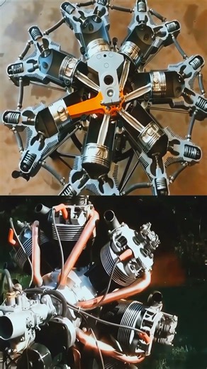 How a Radial Engine Creates PerfectCircularMotion#RadialEngine#Engineering#Mechanical #PistonEngine