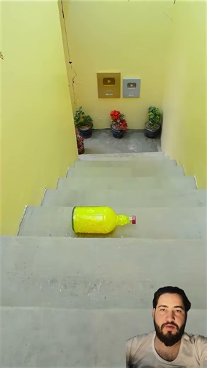 Yellow glass bottle
