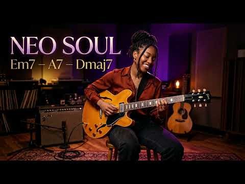 Neo Soul Backing Track in D 🎸 Smooth Jazz Fusion | Em7 A7 Dmaj7 | Soulful Guitar Jam