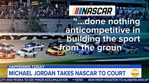 MICHAEL JORDAN TAKES NASCAR TO COURT: The NBA legend is suing NASCAR alleging the organization operates as a monopoly. ABC's Sophie Flay reports. | World News Now