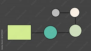 Animated flowchart icon. Work process line animation. Step by step organization. Project management tool.approved mark or tick.