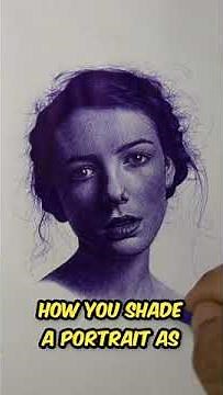 Shading A Portrait By Cross-hatching Technique With Pen For Beginners 🖊️#portrait #pen #art #shorts