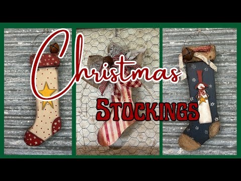 Christmas In July ~ Rustic Primitive DIY Wood Stockings