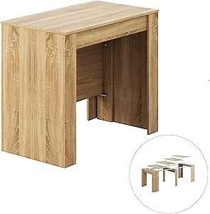 Expandable Dining Table for 1-10 Person | WoodenTable with Sideboard Storage MDF Extendable Dining Room Table | Transformer Table from 20" to 90