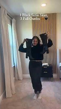🖤 3 ways to style a black silk skirt this fall
