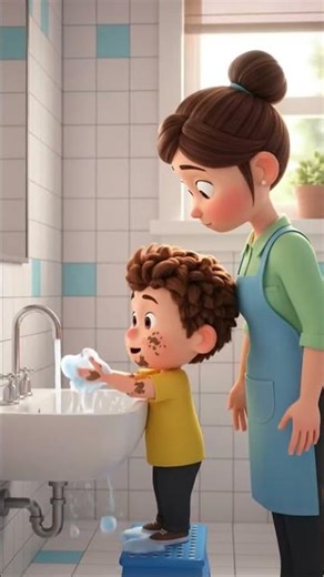Wash Your Hands with Mom & Leo 🧼 Good Habits for Kids #kids #cartoon #kidslearning #kidseducation