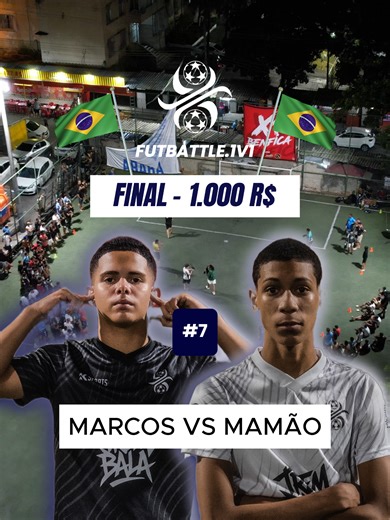 Batalha Completa - Final - Mamão vs Marcos - 7 - R$ 1.000 #futebol #1v1 #futbattle #X1Benfica