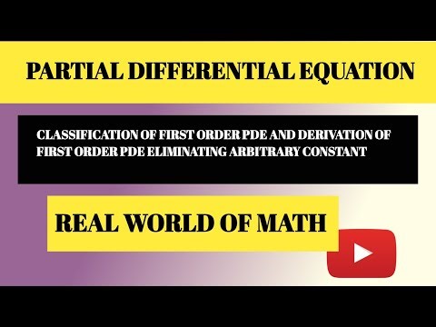Classification Of First Order Partial differential equation|| Bsc, engineering math and Csir Net