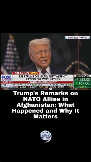 Trump's Remarks on NATO Allies in Afghanistan: What Happened and Why It Matters 🌍🪖 On January 22, 2026, President Trump, speaking in Davos, stated that NATO allies "stayed a little back, little off the front lines" during the Afghanistan mission, while questioning if they would support the U.S. if needed. He noted the U.S. had "never really needed" them in past operations. The 20-year Afghanistan conflict (2001–2021) followed the 9/11 attacks, invoking NATO's Article 5 for the first time—treat