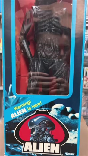 Recently we just got in this vintage Alien toy with a poster! #alien #alienmovie #alienfigure #vintagetoy #horror #horrormovie #horrortoy #vintage #retro