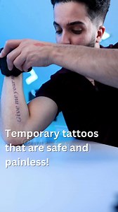 Get a new tattoo every day with no commitment. 😎 With Prinker, print any design on your skin in seconds—choose from over 1,000,000 tattoos or create your own! No needles, no hassle, just cool, waterproof designs you can wash off whenever. Ready to try it? 👇 | Prinker