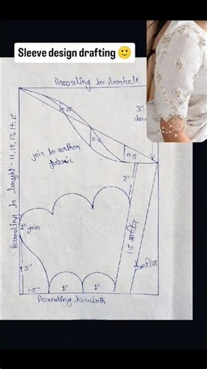 💖 Designer Blouse Sleeve Pattern | Easy Drafting Step by Step #viral #shorts