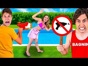 Tout est interdit dans la piscine 🚫 Challenge 24 heures | Ninna et Matti